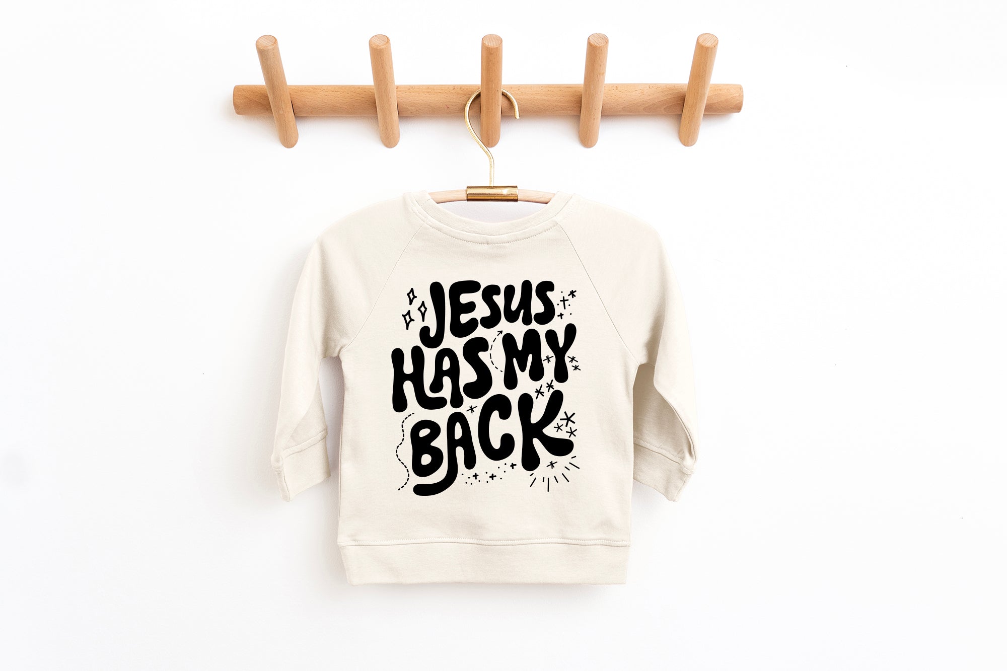 Jesus has my back Christian Organic Cotton Toddler Kids Pullover