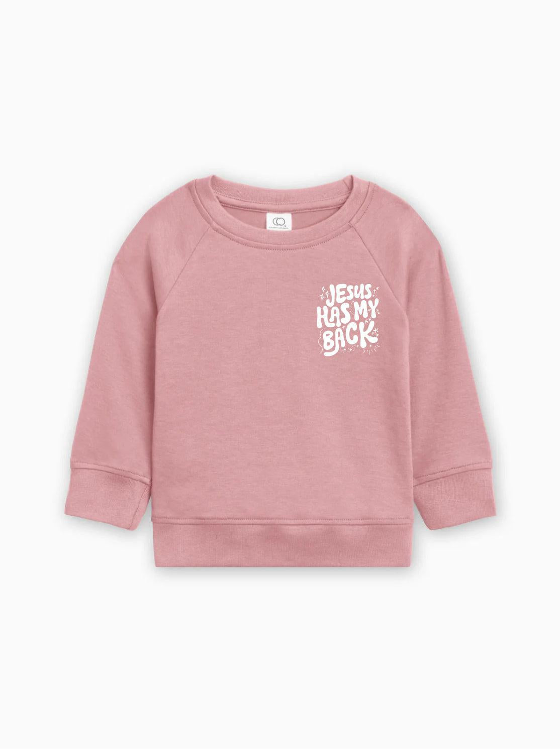 Jesus has my back Christian Organic Cotton Toddler Kids Pullover
